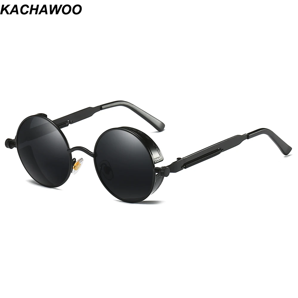 

Kachawoo Round Mirror Sunglasses Men Polarized Uv400 High Quality Steampunk Sun Glasses for Women 2019 Unisex