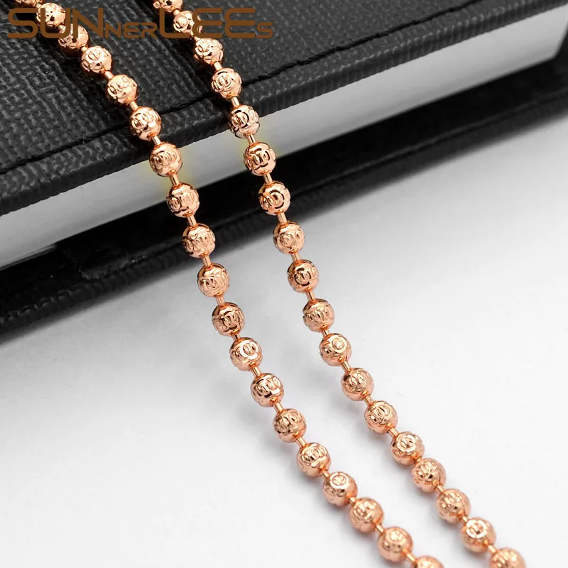 Ожерелье из розового золота 3 мм C77 N|fashion jewellery|jewellery fashiongold jewellery |