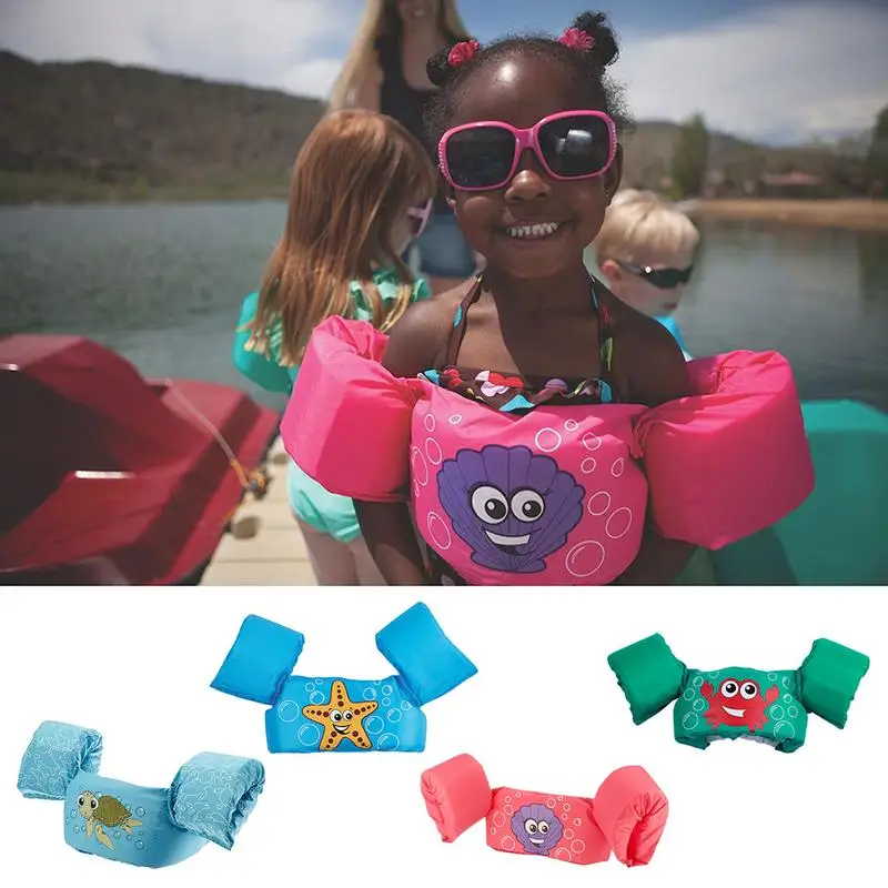 

Cartoon Inflatable Child Swim Vest Life Vest Jackets Kids Swimming Pool Float Ring Swim Arm Ring Safety Training Toy