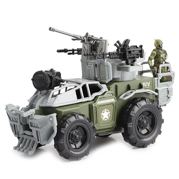 

31cm Military Armored Car Inertia Car Model With Soldier For 3.75-Inch Soldier Model Action Figures Toy Accessory