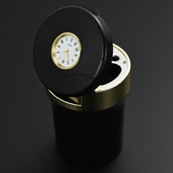 

1PC Portable Auto Car Truck Ashtray With Clock Cylinder Car Smokeless Smoke Cup Holder Storage Auto Accessories Y-B005