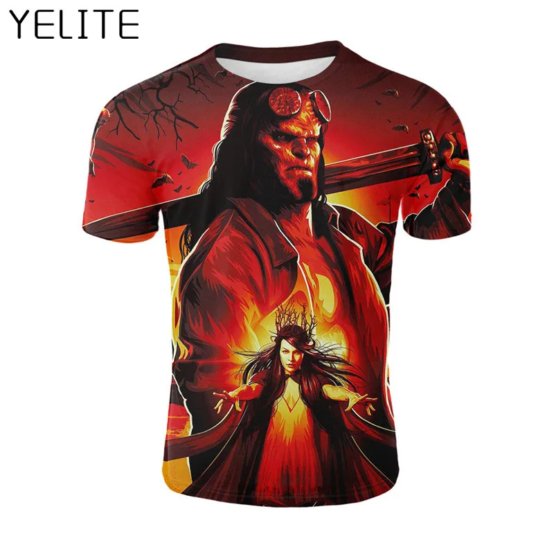 YELITE Homme Qitian Dasheng Сунь Укун 3D футболка Для мужчин топы с принтом короткими рукавами