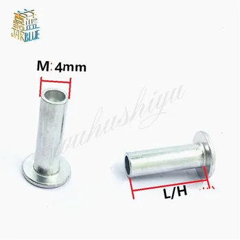 

50PCS M4*4/5/6/8/9/10/12/1416/18/20/22/25 Aluminum Flat Round Head Half Hollow Shank Rivet Aluminum Rivet Nut