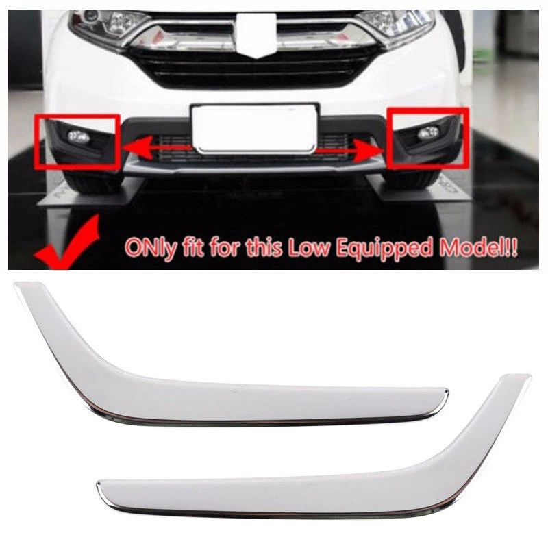 

JXLCLYL 2x Chrome ABS Front Fog Light Eyebrow Cover Trim for Honda CRV CR-V 17-18