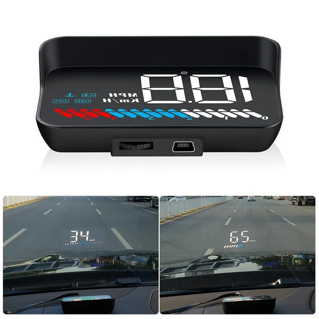 Compteur de vitesse universel HUD OBD + GPS, affichage tête haute, alarme  de survitesse, lumière ambiante, système d'avertissement - AliExpress