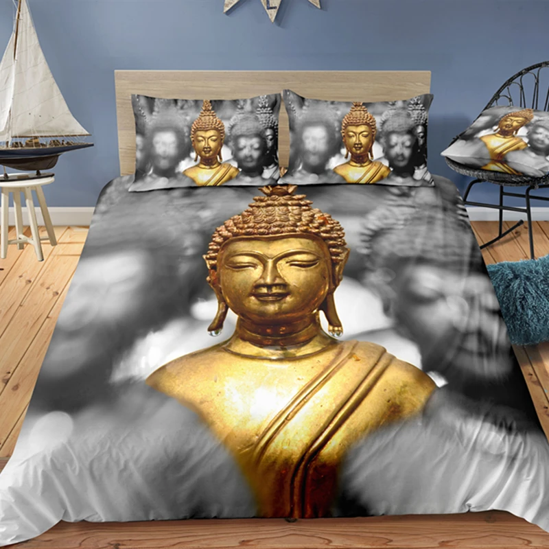 

Yi chu xin 3D Buddha bedding set luxury duvet cover set queen comforter sets king size bed set