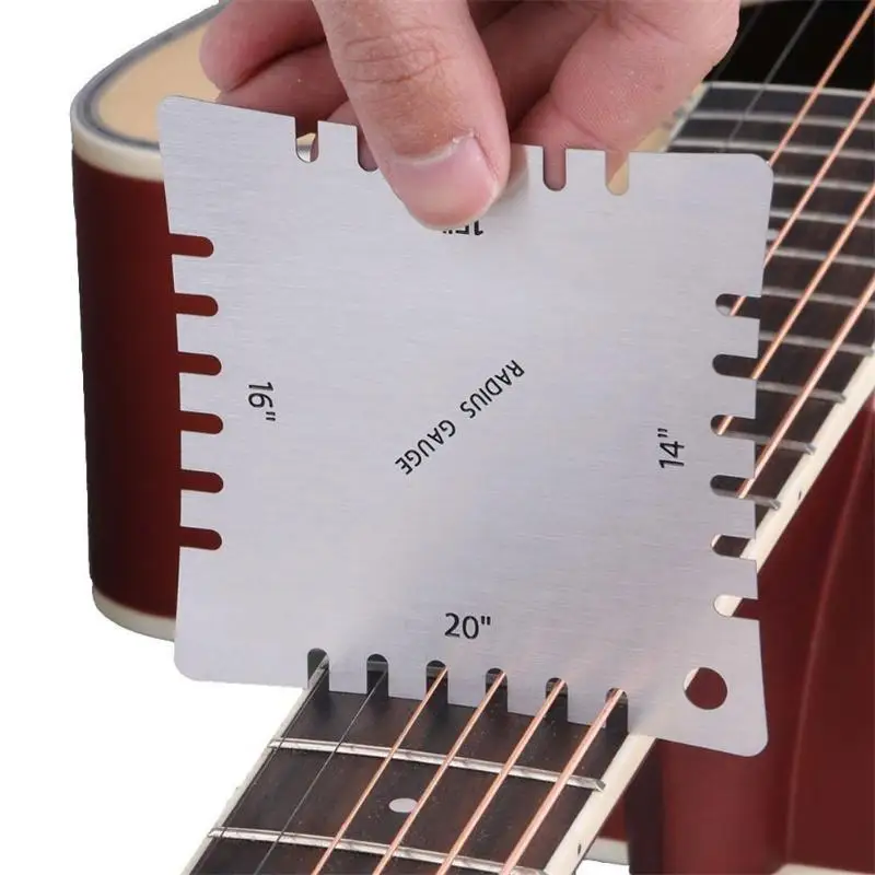 Guitar Notched Radius Gauges Measuring Neck/Fret Strings Toothed Radian