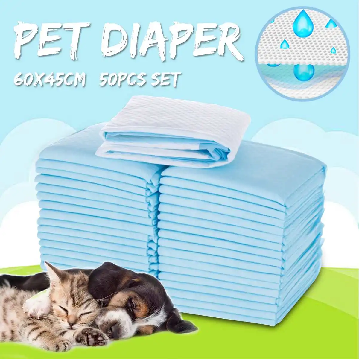 50pcs Pet Disposable Diaper Dog Cat Deodorant Absorption Sofa Floor
