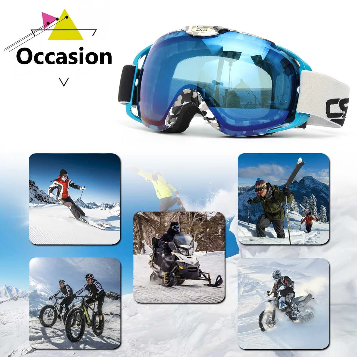 دراجة نارية سباق مكافحة الضباب UV400 للجنسين المهنية كروية مزدوجة عدسة Outdooors Ski نظارات