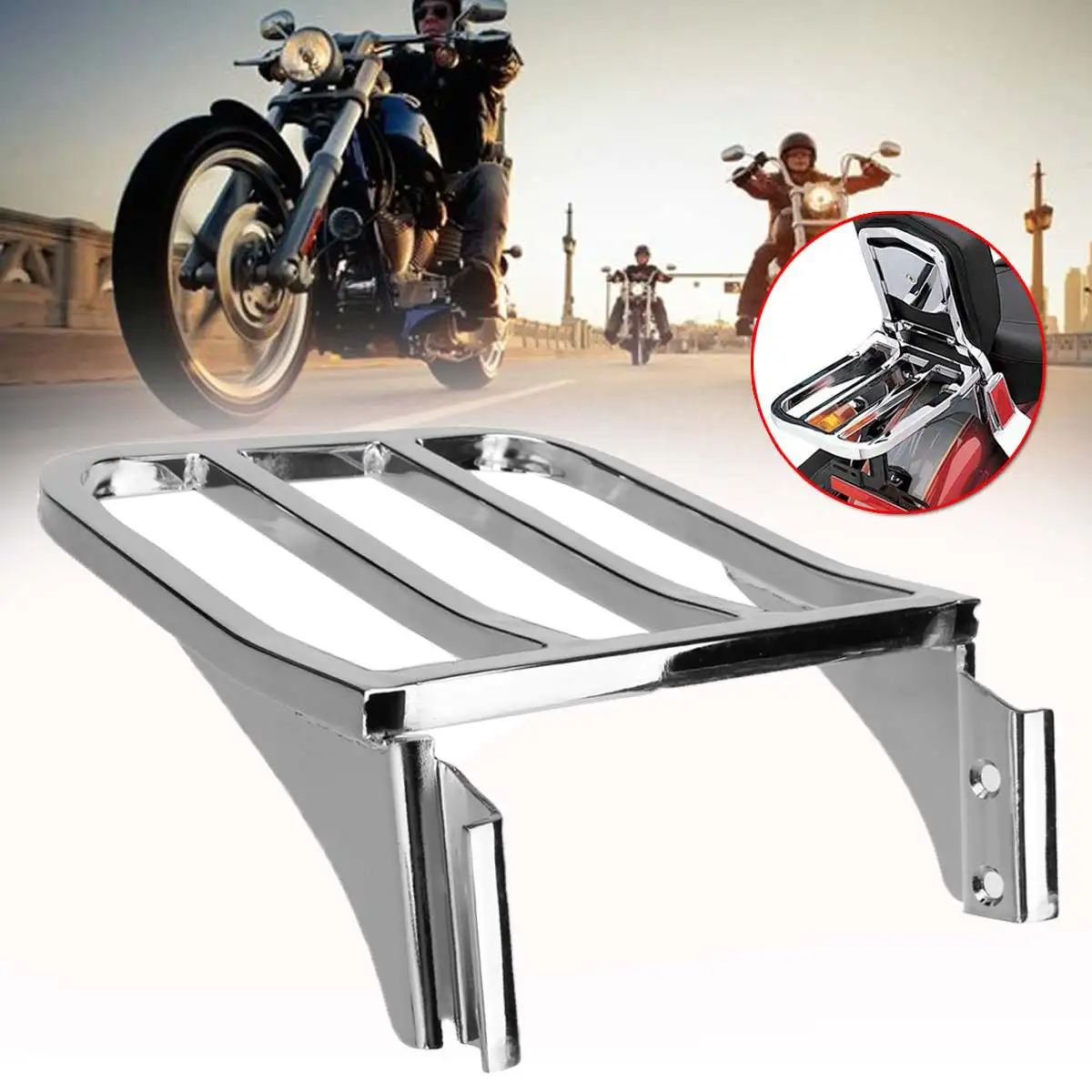 Багажная стойка для мотоцикла Harley Sportster XL1200 883 72 48 Nightster Dyna Chrome Solo Seat | Автомобили и