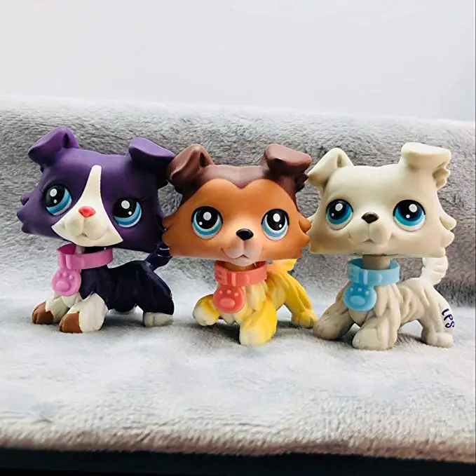 

Cartoon Animals Collie #1676#363#58 Raised Paw Sage Dogs Set of 3 with Accessories Collection Rare Toys Gift Figure