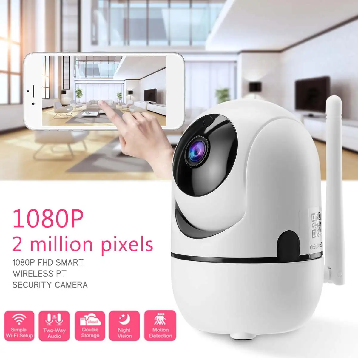 HD 1080P Cloud Wireless IP Camera Intelligent Auto Tracking Of Human
