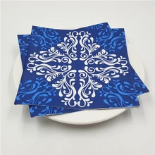 Винтажная столовая бумажная салфетка полотенце ткань синий красный фиолетовый хаки цветочный декупаж отель кафе Свадебная вечеринка Декор