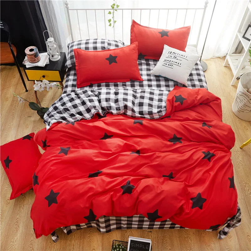 

Four seasons Comforter bedding sets duvet cover+Bed linen+Pillow covers 3/4Pcs Twin Full Queen King SizeAB side Bedding Set 29