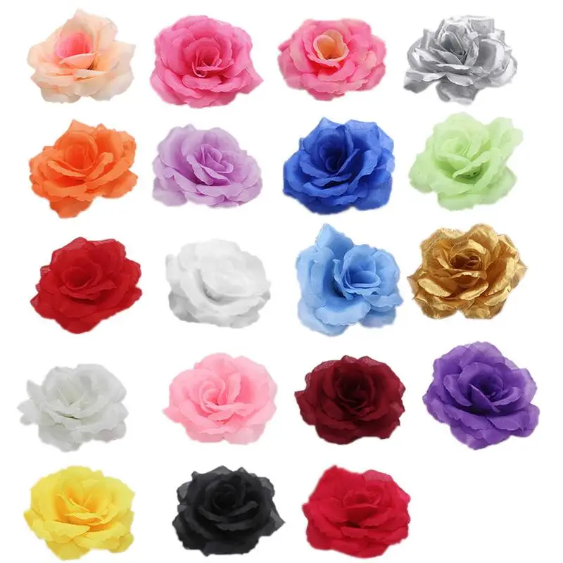 

5pcs 8cm Handmade Silk Rose Flowers Head DIY Craft Supplies Artificial Fake Flower Supplies Wedding Decoration Flower Rose 40