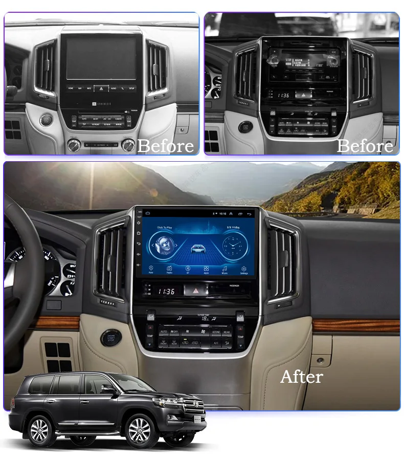 Sale 9 inch android 8.1 car multimedia GPS navigation for toyota land cruiser 2016-2018 support WIFI rear view camera 2