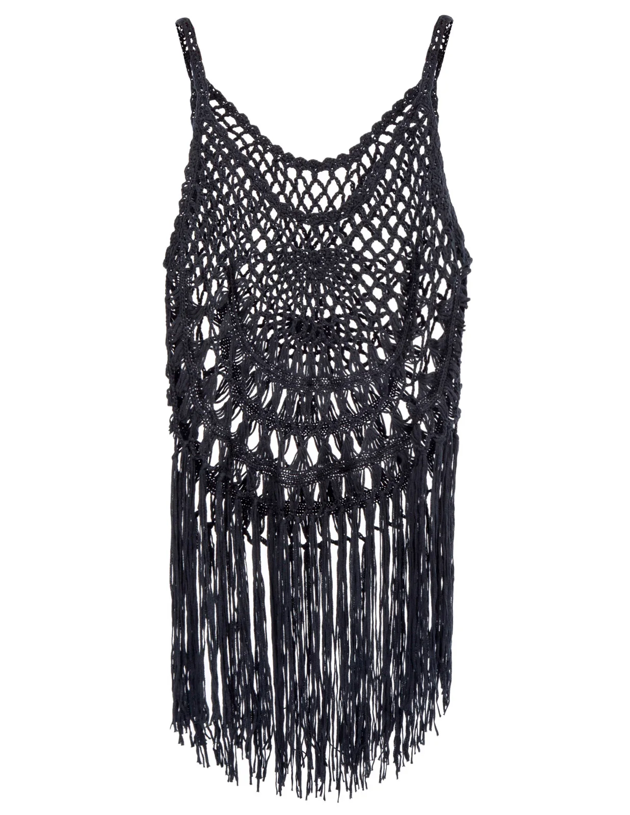 

Sexy tops Women Handmade Sleeveless Tasselled Hollowed Crochet Bikini Tops
