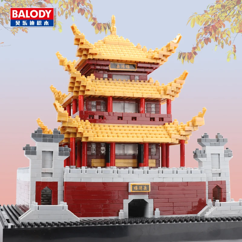 Balody Китай древняя архитектура храм небеса Yueyang башня желтого крана алмаз мини