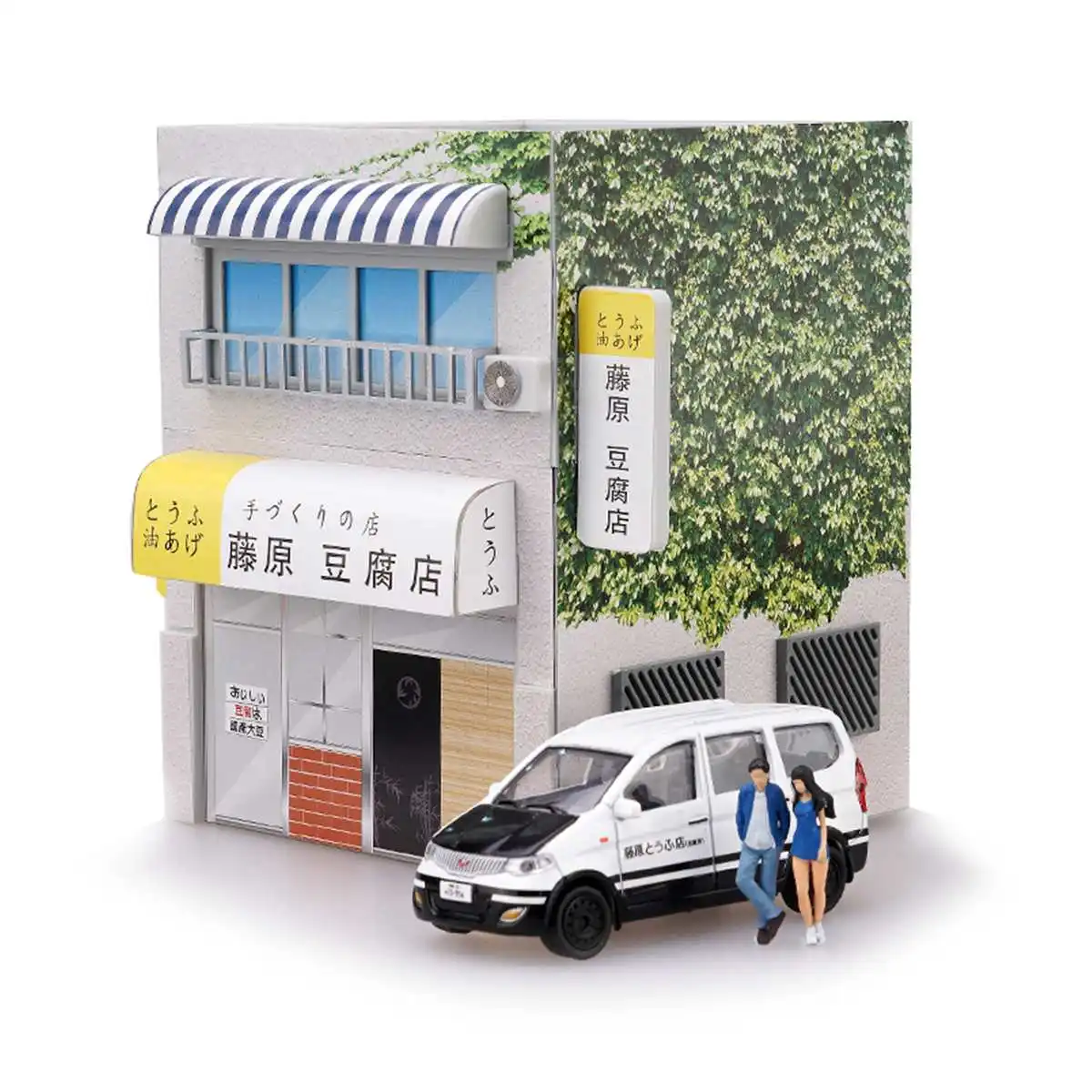 

1:64 Architecture for Initial D Fujiwara Tofu Shop Diorama Set Not Include Any Cars Scene LED Model Building Shop Action Figure