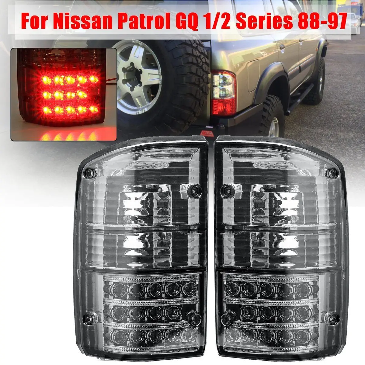 Pair Rear Tail Light Brake Lamp For Nissan Patrol GQ 1/2 Series 1988