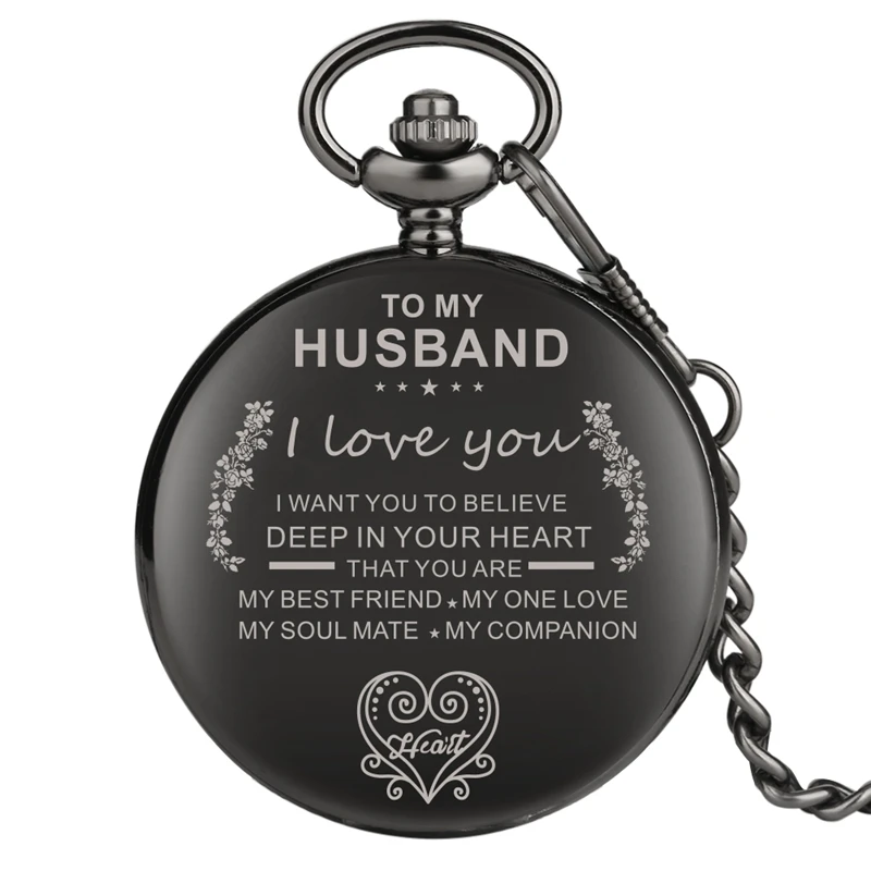 Customized Quartz Pocket Watch To My Husband I Love You Chain Clock Anniversary Gifts To My Soulmate Best Friend Unique Watches Pocket Fob Watches Aliexpress