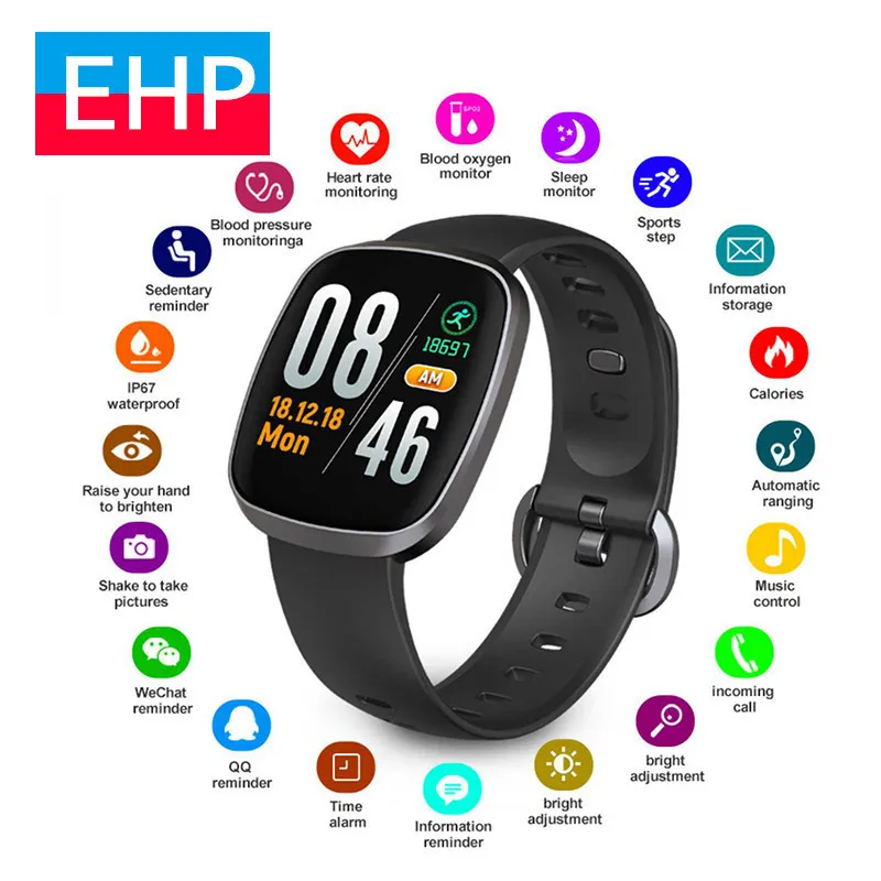 

Smartwatch With App Smart Clock Bluetooth Watch Ntelligent Hand Ring Full Touch Screen Dynamic Heart Rate Monitoring Waterproof