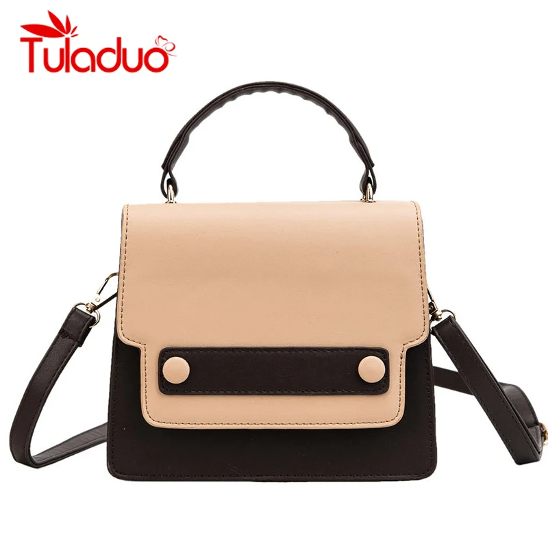 

2018 Fashion Women PU Leather Patchwork Handbags Girls Crossbody Bag Messenger Shoulder Bags Female High Quality Bolsa Feminina