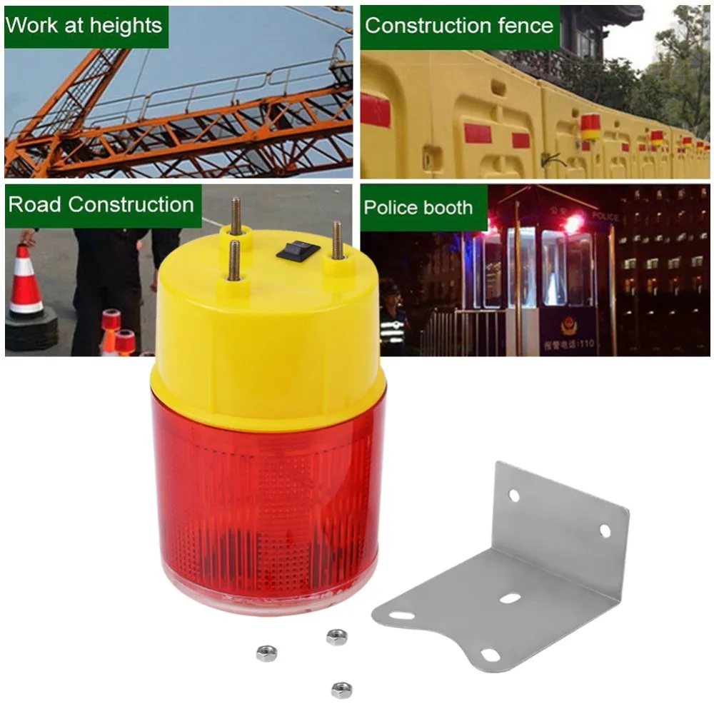Red Solar LED Warning Light Signal Light Flash Alarm Lamp Traffic Road Boat Light Beacon For Industrial High Quality Light