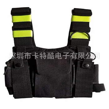 

20pcs Bright Green Radio Harness Chest Front Pack Pouch Holster Vest Carry Case for Two Way Radio Walkie Talkie