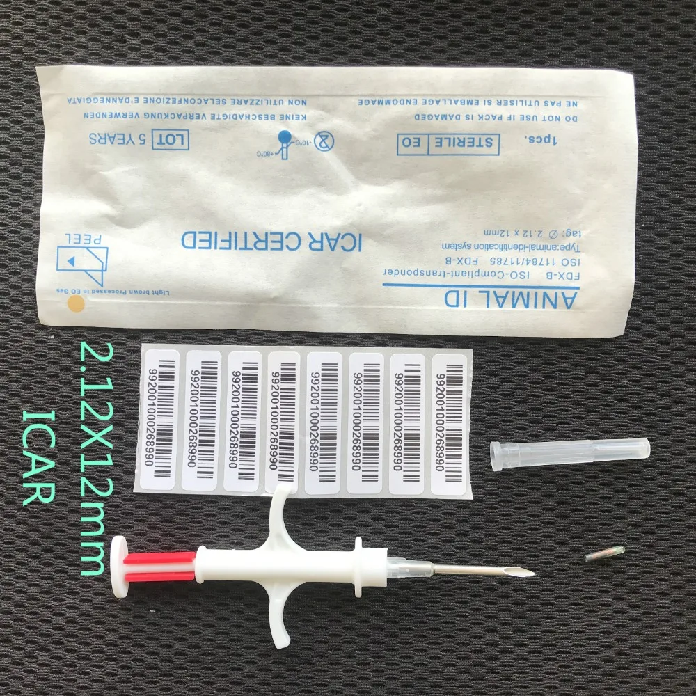 

x2pcs Best quality 2.12x12mm 13.56MHz bio-glass high frequency glass tag syringe with microchip NFC Ntag216 ISO14443A standard