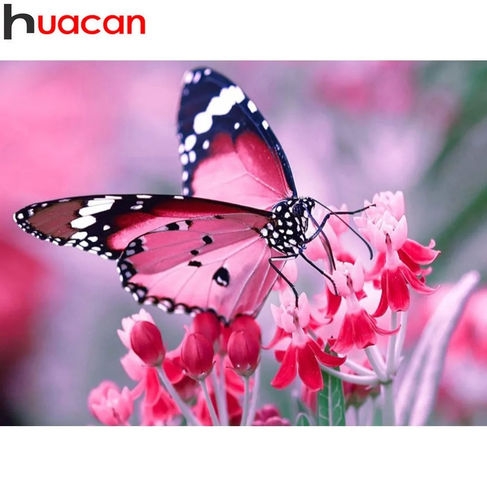 

HUACAN 5D DIY Diamond Painting Full Square Butterfly Diamond Mosaic Animal Diamond Embroidery Cross Stitch Drill Home Decor