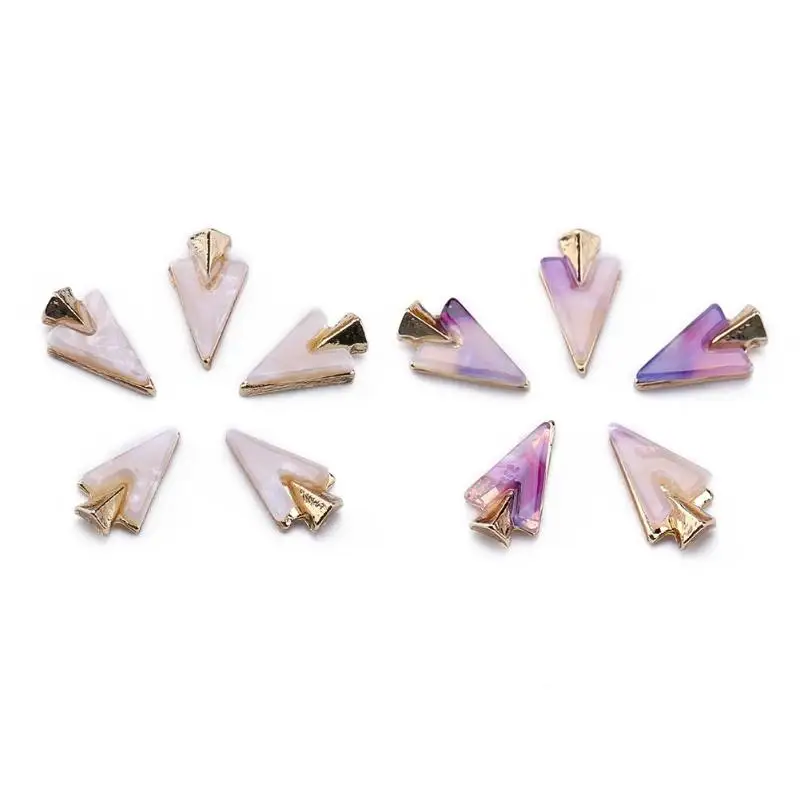

5pcs/bag 3D Nail Art Stickers Triangular Shell Copper-bottomed 3D Nail Art Decoration Nail Decal