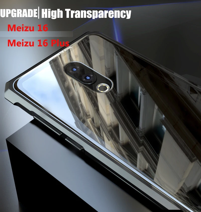 Бампер для Meizu 16 Plus Meizu16 металлическая алюминиевая рамка с прозрачной задней