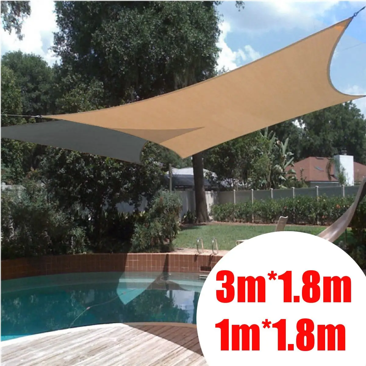 

3*1.8m Portable Sun Shelter Tent Beach Sunshade Net Outdoor Camping Garden UV Protect Canopy Patio Pool Shade Sail Awning Tent