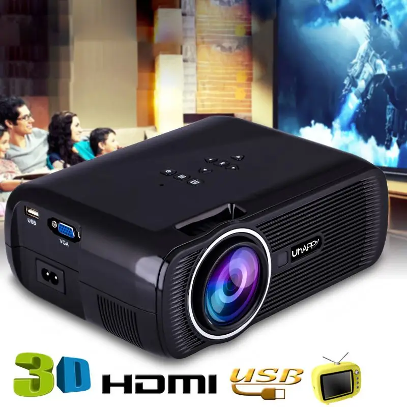 

Mini Wifi 7000 Lumens 1080 P 3D HD Proyektor LED Portabel Theater Home Cinema