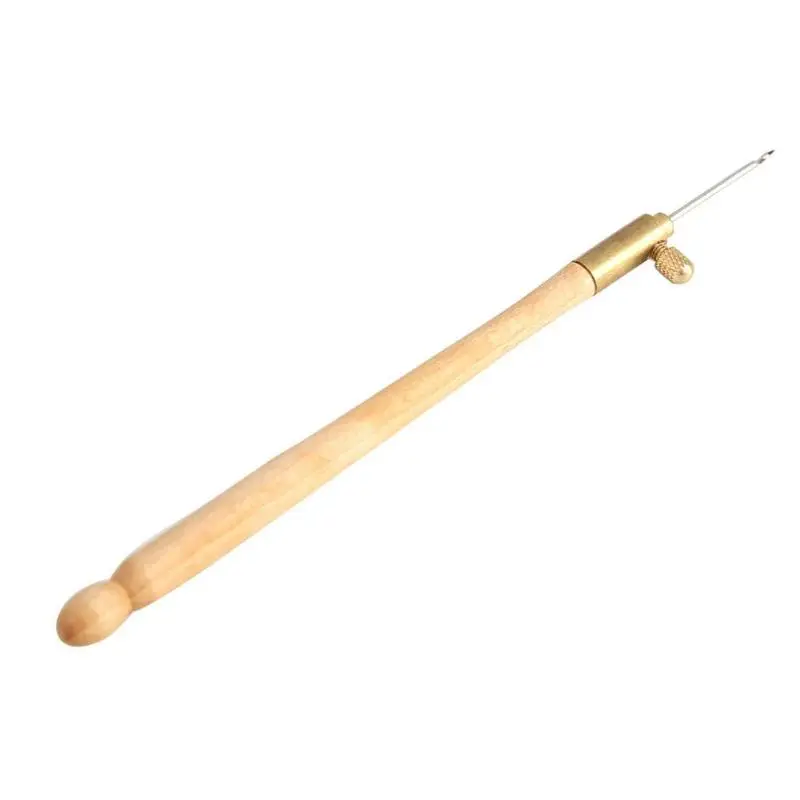 

Knitting Tools Wooden Handle Tambour Crochet Hooks with 3 Needles French Crochet Embroidery Beading Hoop Sewing Accessories