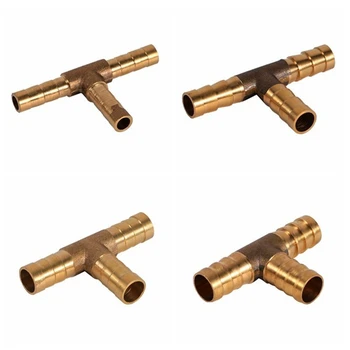 

Pipe Connector Gas Oil Durable T Shape Fuel 3 Way Solid Brass Adapter Multi Size Hose Joiner Vehicle Practical Multifunctional