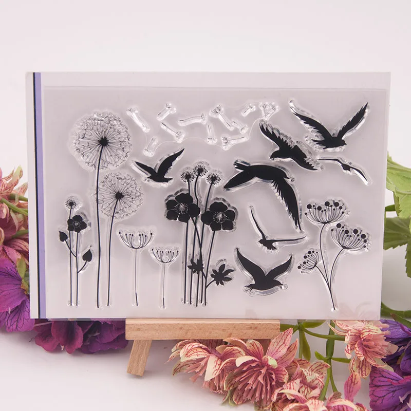 Одуванчик дикий гусь четкие штампы для Scrapbooking новый прозрачный резиновый печать