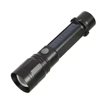 

Outdoor T6 USB/Solar Charging LED 450LM Camping Torch Flashlight Telescopic Aluminium Alloy Lamp Lantern with Compass