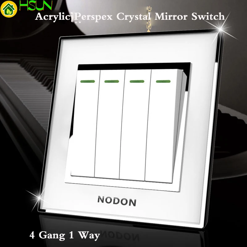 Акриловый плексиглас кристалл зеркало переключатель панель 4 банда 1 способ переключатель