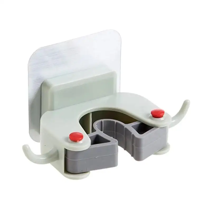 

1pc Wall Mounted Bathroom Self Adhesive No Drilling Broom Organizer Hook Holder Hanger Rack for Home Use