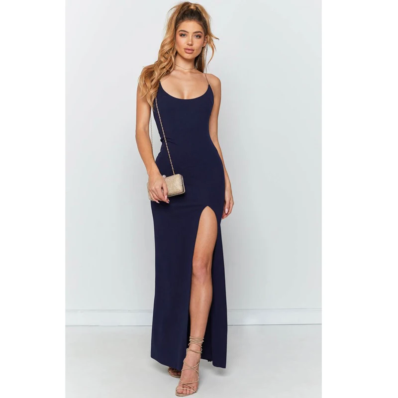 

Women Bandage Backless Long Dress Bodycon Summer Sleeveless Sexy Evening Party Club Long Maxi Dress White Navy Blue
