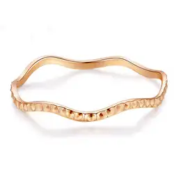 Кольцо из розового золота 18 карат, милое волнистое кольцо для леди, размер 3,5, 1 шт