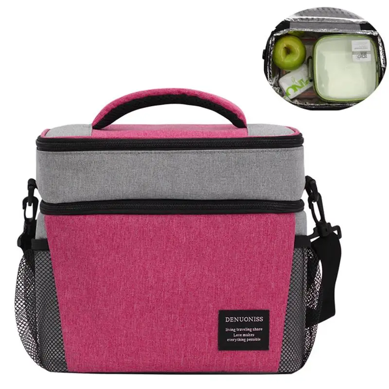 

Casual Cooler Thermo Picnic Lunch Bag Lunch Box For Office Unisex Women Men Oxford Food Lunch Handbag Tote