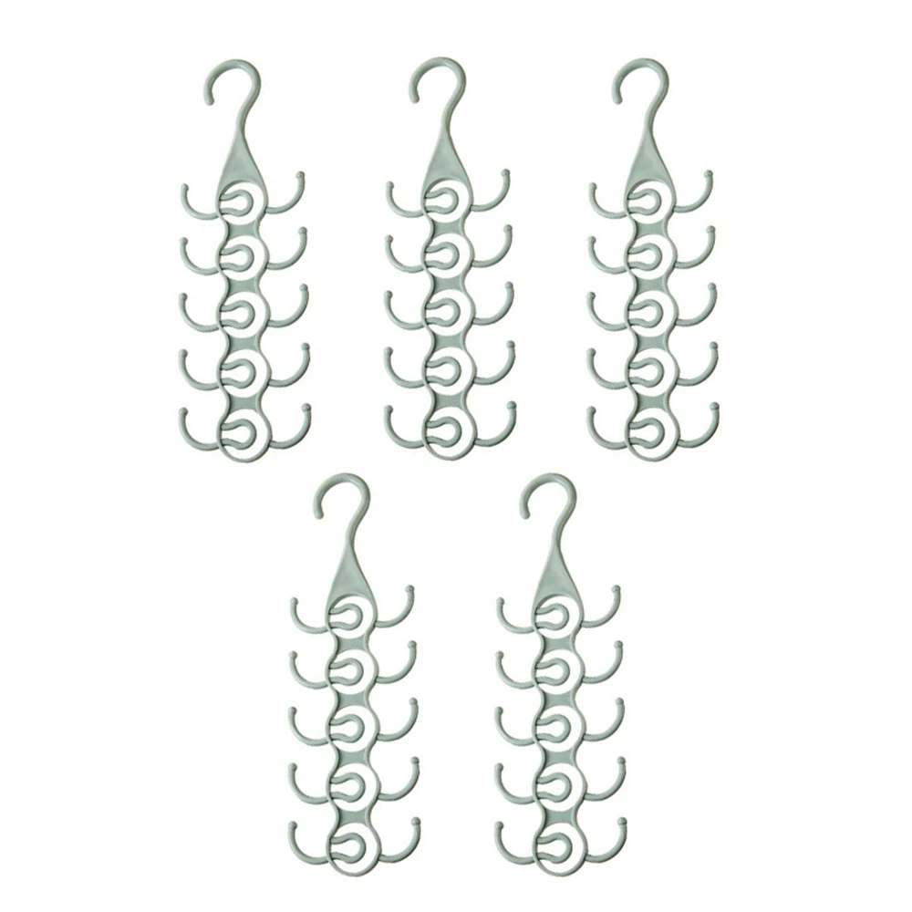 

5pcs/set Storage Hanger Racks Clothes Drying Rack Plastic Multi-hooks Support Circle Scarf Clothes Hangers Organizer Holders
