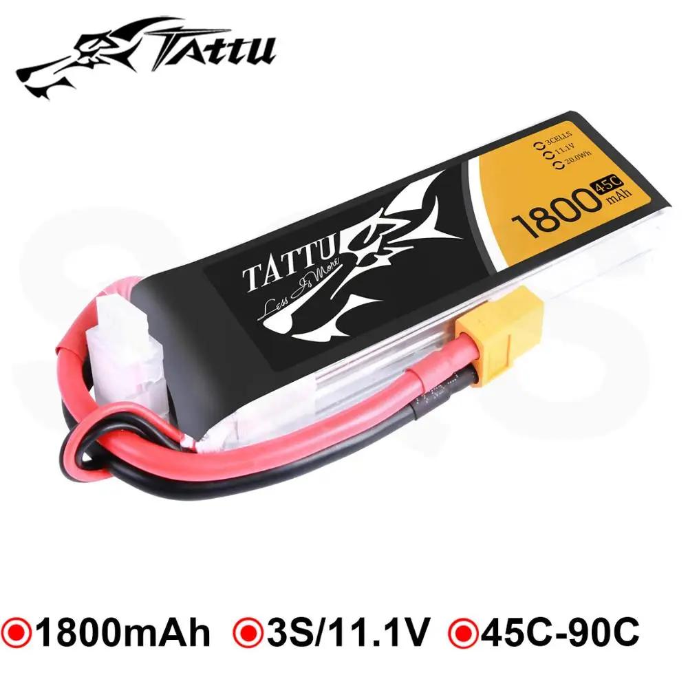 Аккумуляторная батарея Tattu Lipo 3S 1800 мАч 11 1 В 45C XT60 с разъемом для радиоуправляемого