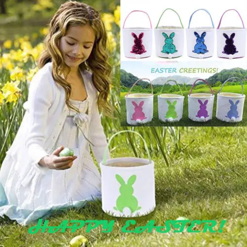

Personalised Easter Egg Bunny Rabbit Basket - for Egg Hunts or Kids Easter Gift