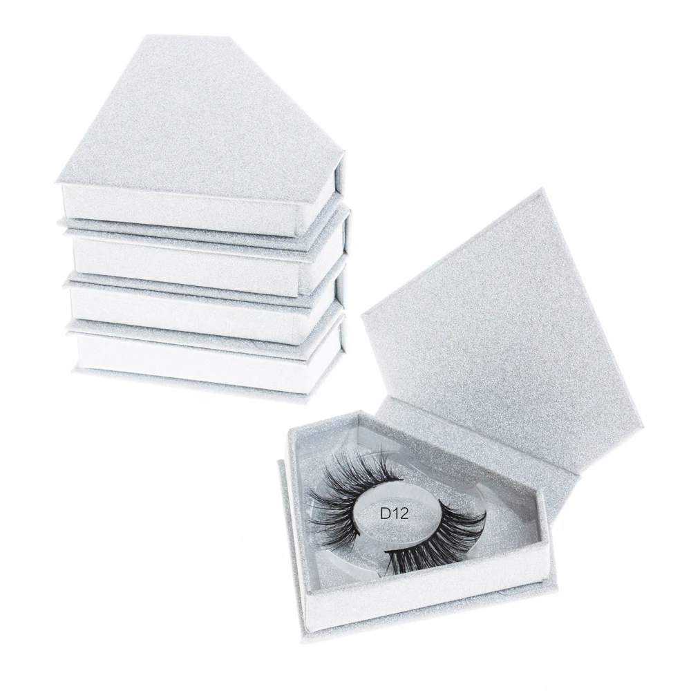

Askuu individual false eyelashes natural wispy volume fake 3D mink lashes full strip faux cils eyelash extension packaging box