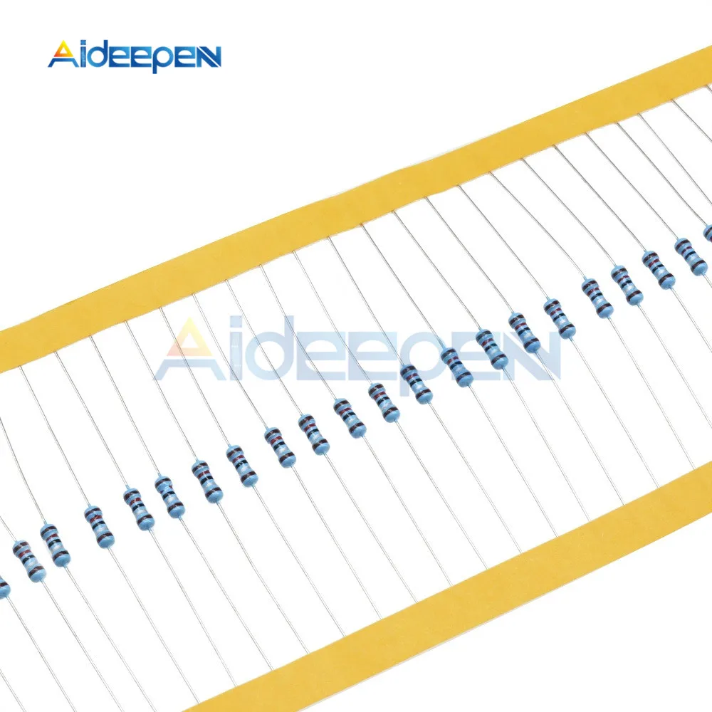100 шт./упак. 0 Ohm-10M Ом металлического пленочного резистора 1% 1/4w 0,25 Вт резистор Ассортимент Комплект