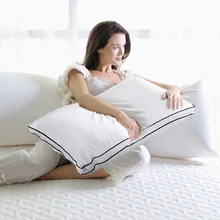 3D перо бархат подушка для сна белый цвет хлопок подушки для кровати для шеи здоровья 64*43 см